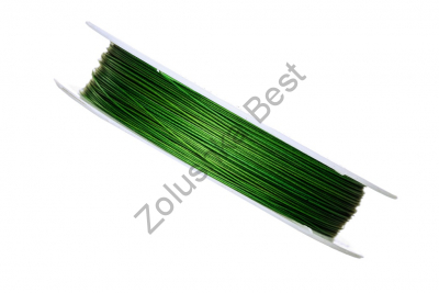 Ювелирный тросик 0,38 мм, зеленый, 50 м 