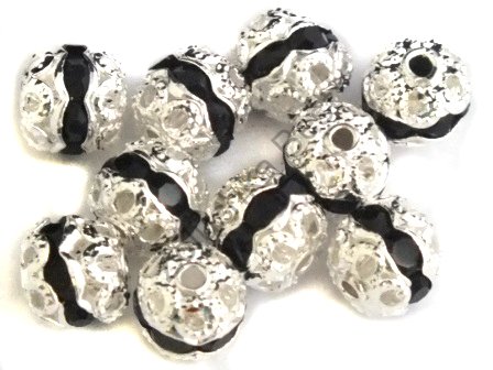 Бусина металлическая 8 мм серебро (черная) в Оренбурге