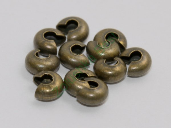 Обжимные бусины 4×2,1 мм, бронза, 110 шт в Оренбурге
