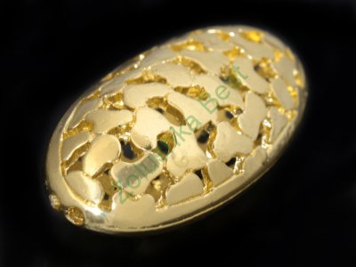 Бусина металлическая, 42×20×13 мм, желтое золото, 1 шт 