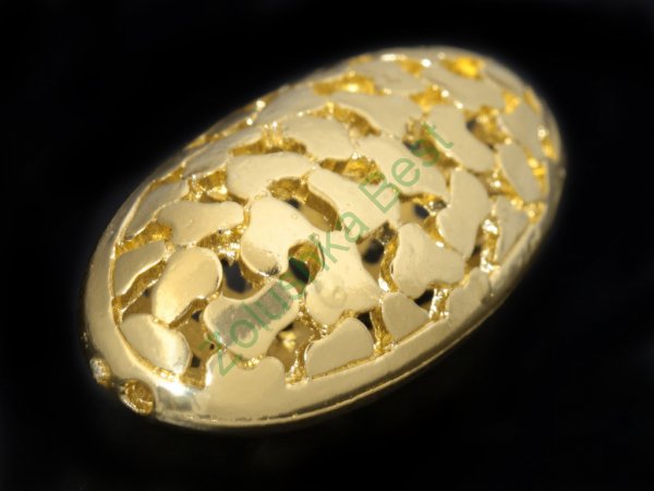 Бусина металлическая, 42×20×13 мм, желтое золото, 1 шт  в Оренбурге