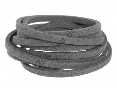 Шнур замшевый темно-серый, 2.5×1.5 мм, 1 метр
