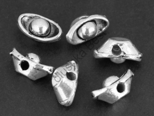 Бусина металлическая, 5×9×5 мм, серебро, 20 шт в Оренбурге