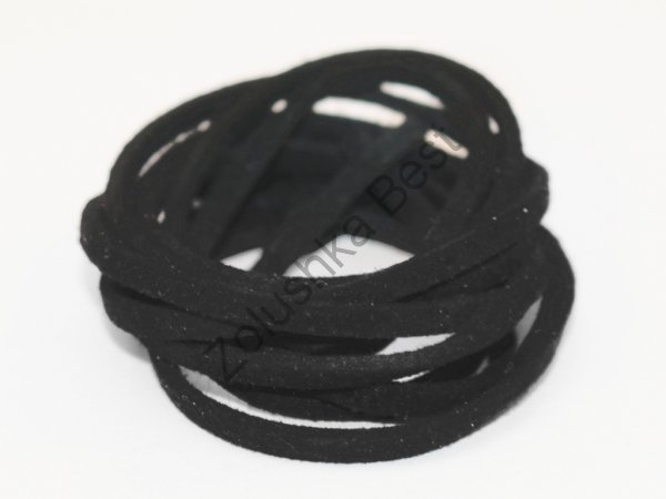 Шнур замшевый черный, 2.5×1.5 мм, 1 метр в Оренбурге